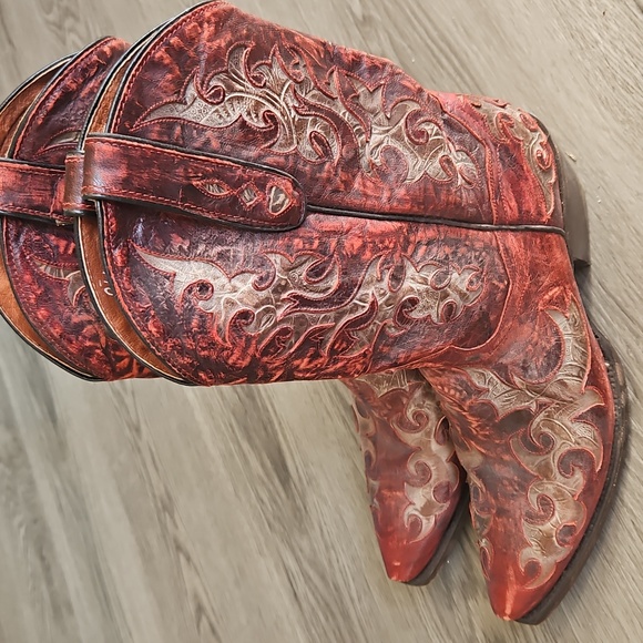 Dan Post Shoes - Dan Post Red and Brown Ankle Boots